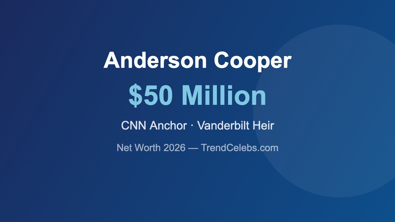 Anderson Cooper net worth 2026 — CNN anchor and journalist earnings