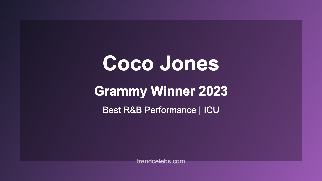 Coco Jones winning her Grammy Award for Best R&B Performance for the song ICU