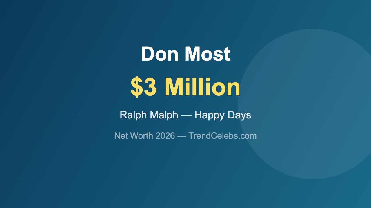 Don Most net worth 2026 — Ralph Malph Happy Days