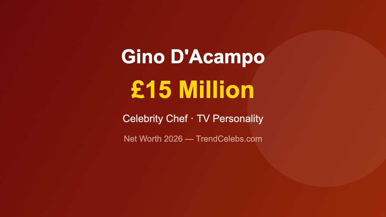 Gino D'Acampo net worth 2026 — chef and TV personality