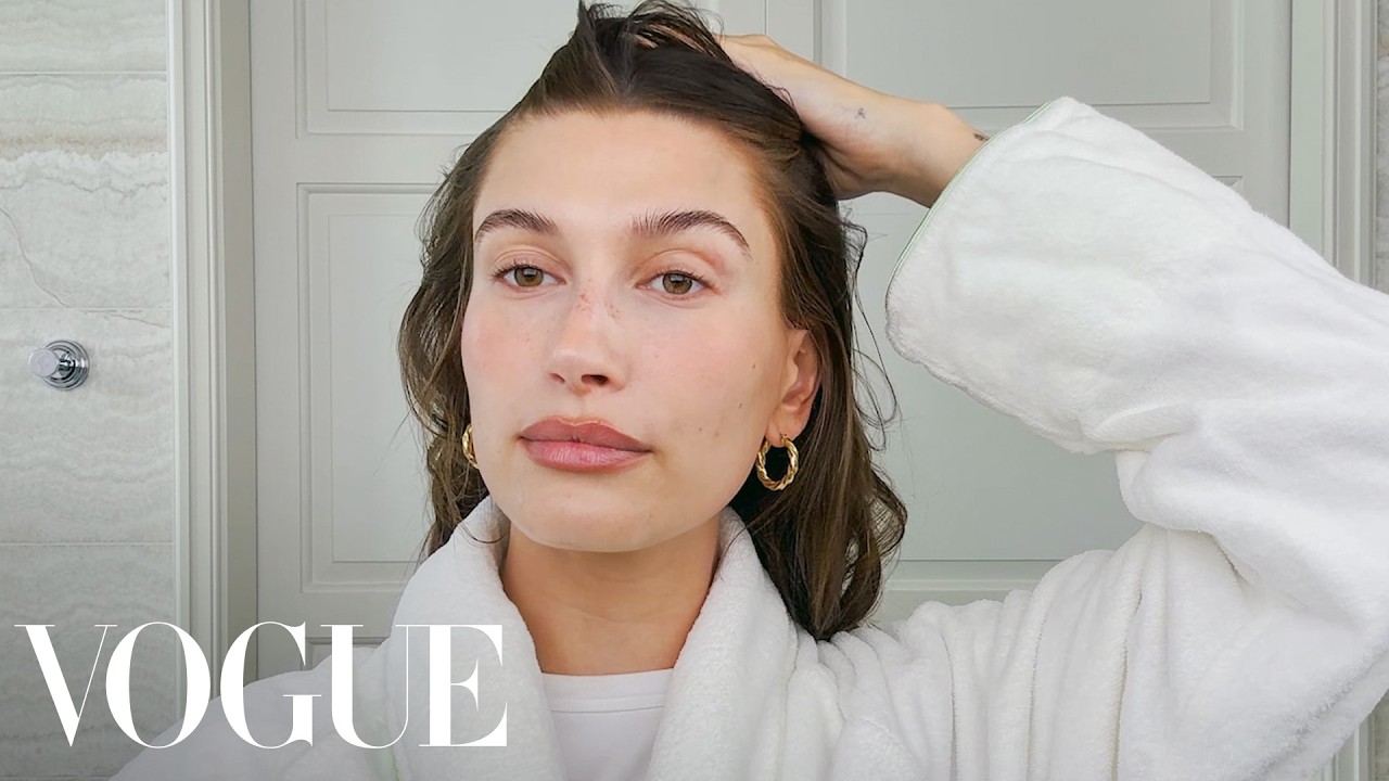 Hailey Bieber's everyday morning routine for Vogue Beauty Secrets