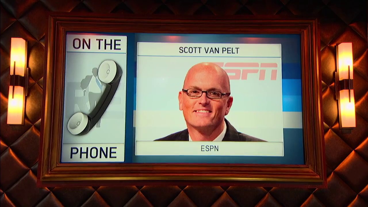 Scott Van Pelt anchoring SportsCenter as a long-time ESPN anchor