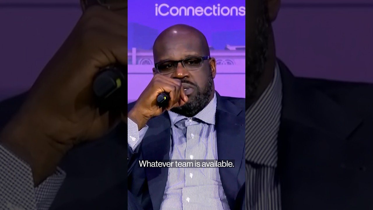 Shaquille O'Neal at NBA basketball event discussing team ownership