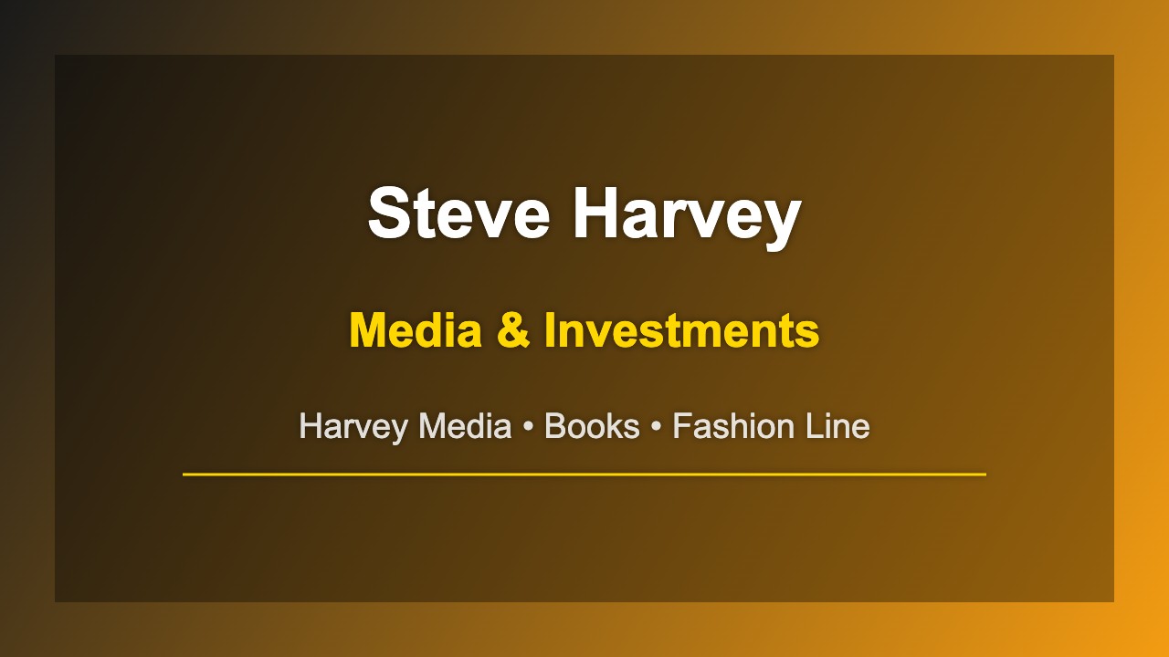 Steve Harvey business investments Harvey Media menswear books