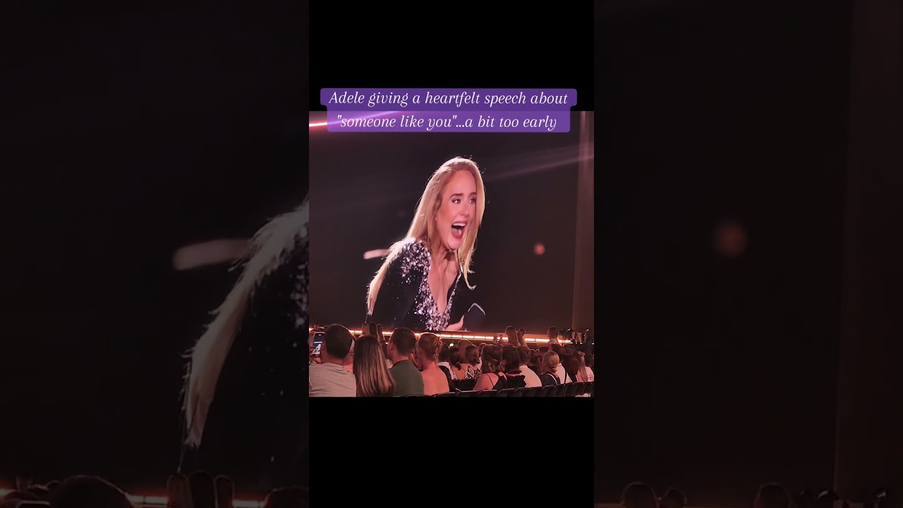 Adele giving an emotional speech to her fans in 2024