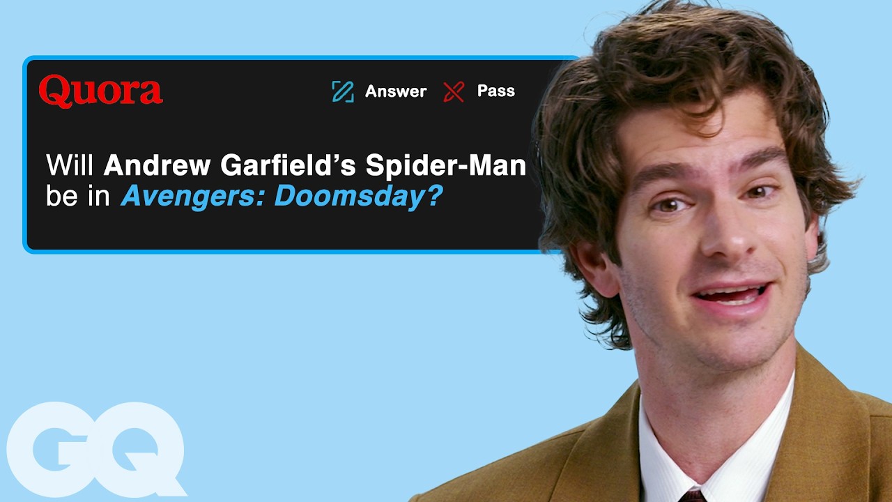 Andrew Garfield answering fan questions online for GQ Actually Me 2025