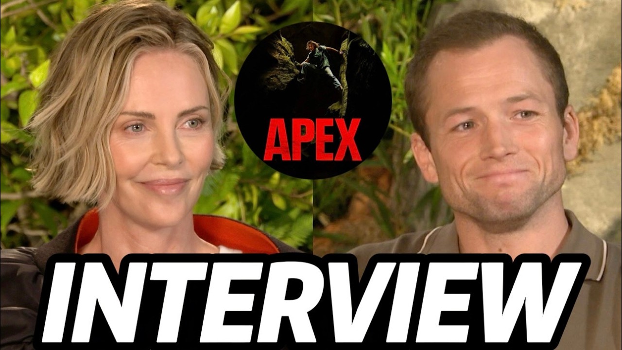 Charlize Theron discussing stunts and collaboration in Apex