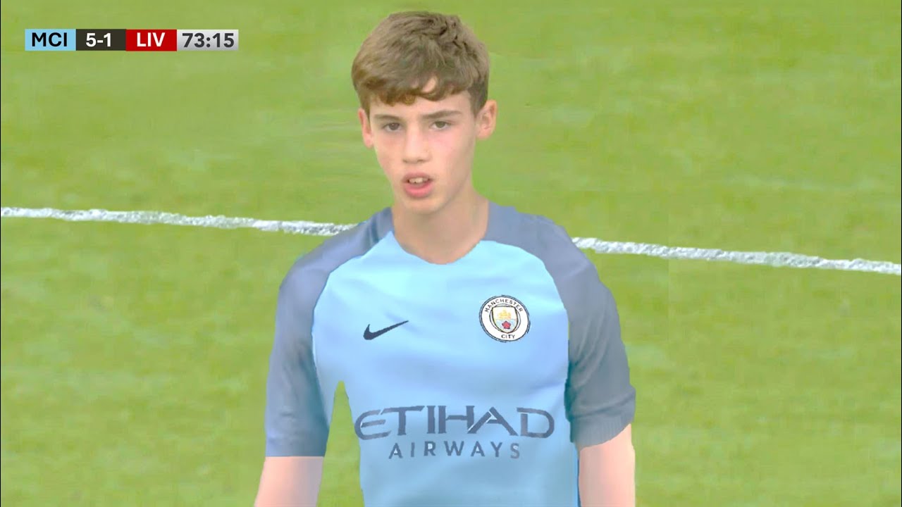 Young Cole Palmer at Manchester City academy