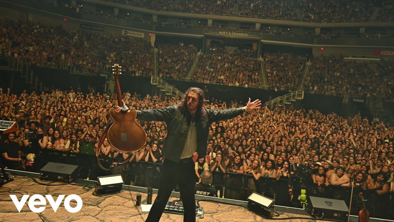 Hozier performing Too Sweet, his 2024 number-one hit