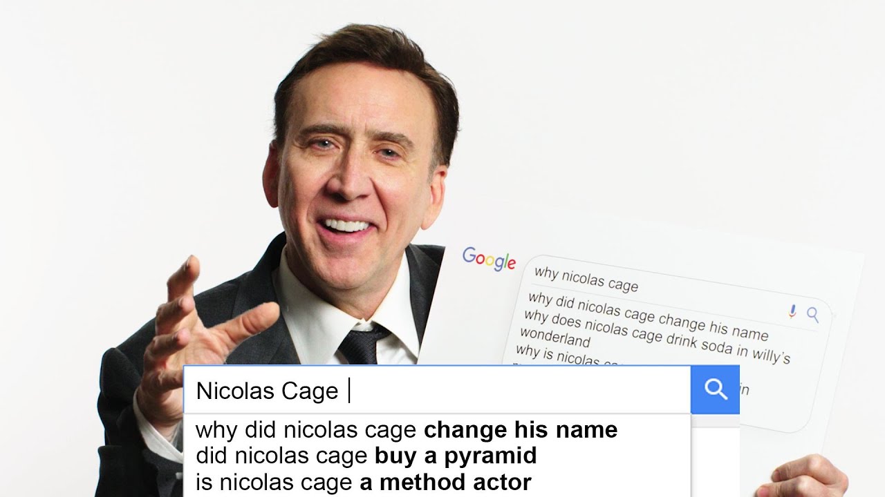 Nicolas Cage in a WIRED autocomplete interview — answering the internet's most searched questions about his life, career, and finances.