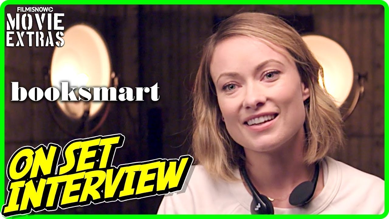 Olivia Wilde on the set of Booksmart as director