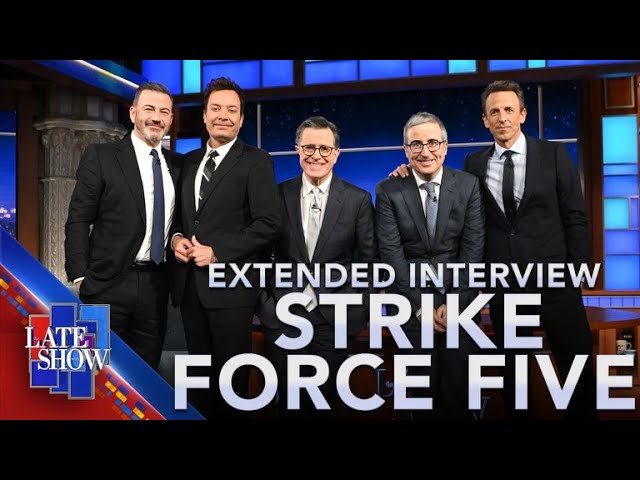 Stephen Colbert with Strike Force Five late night hosts