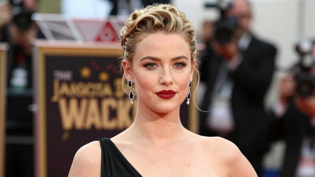 Amber Heard on red carpet at film premiere