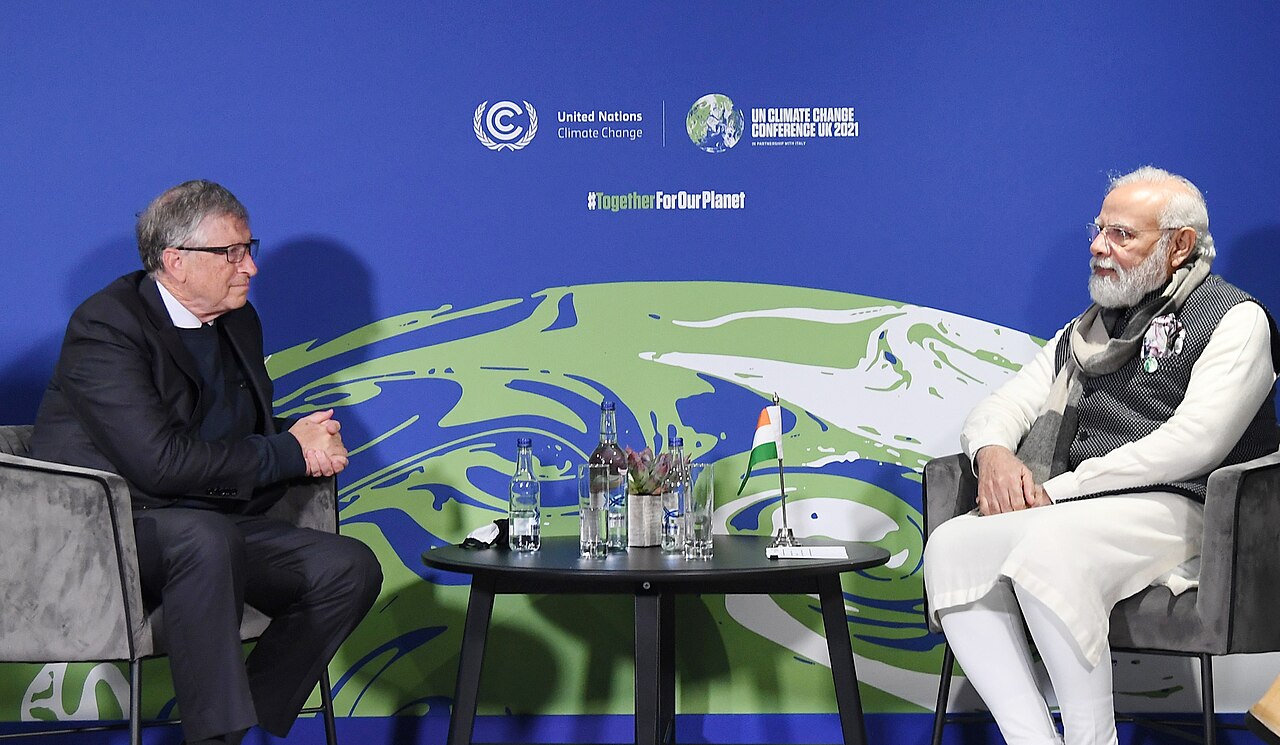 Bill Gates meeting with Indian Prime Minister Narendra Modi at the COP26 climate summit in Glasgow November 2021