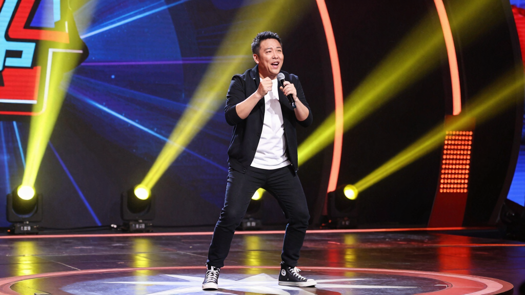 Jimmy Fallon performing a game show comedy segment
