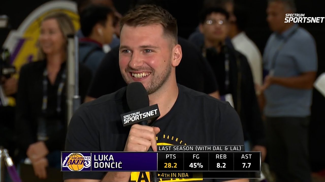 Luka Doncic at 2025 Lakers Media Day interview
