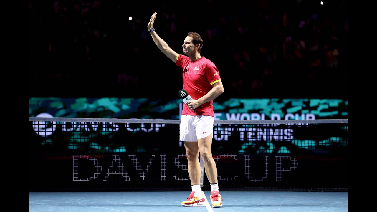 Rafael Nadal delivering his emotional retirement speech