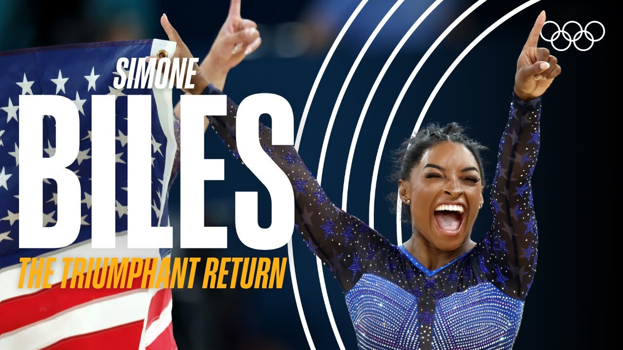 Simone Biles competing at the 2024 Paris Olympics