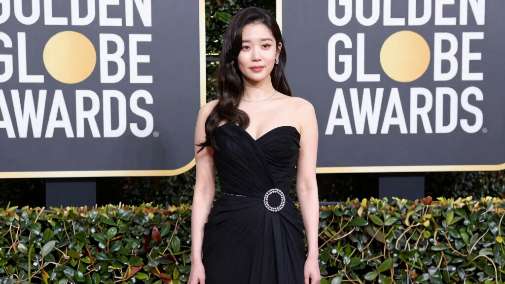 Actor at Hollywood awards ceremony, Golden Globe season atmosphere