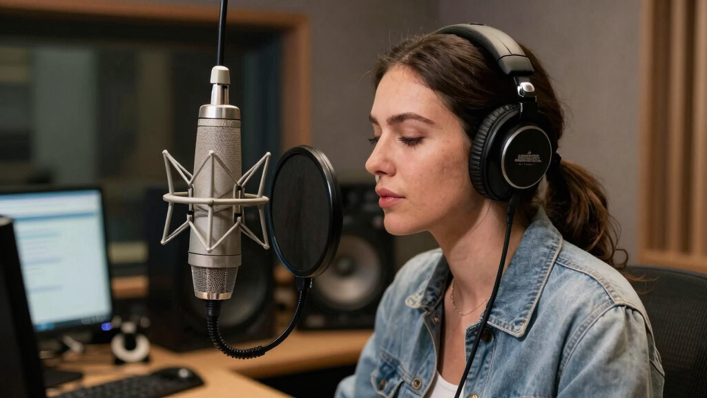 Dua Lipa in the recording studio