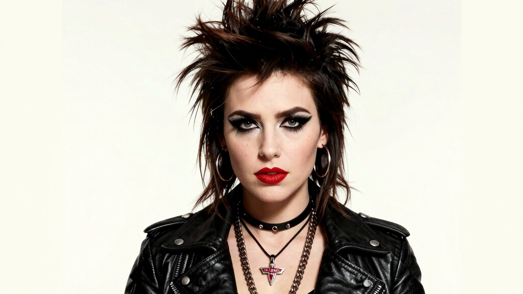 Maisie Williams in punk rock style reflecting her role as Jordan in Danny Boyle's Pistol series