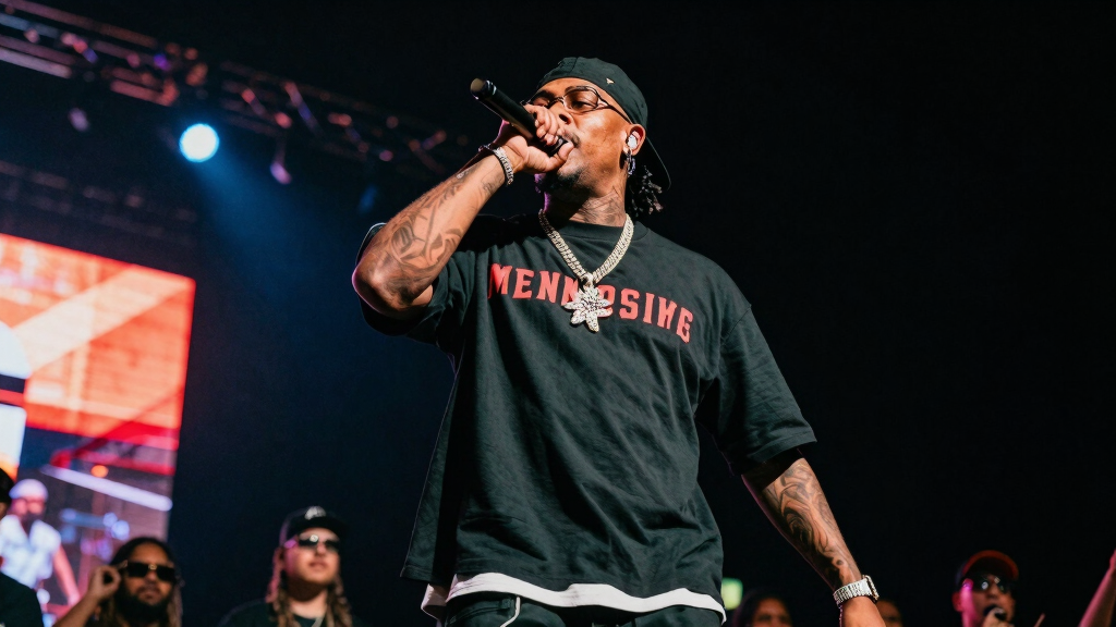 Moneybagg Yo performing at concert