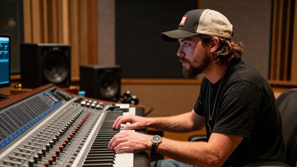 Morgan Wallen in the recording studio