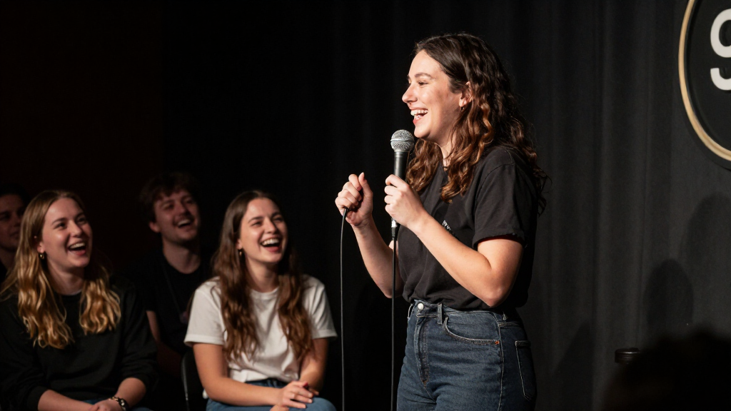 Nikki Glaser performing at a comedy roast