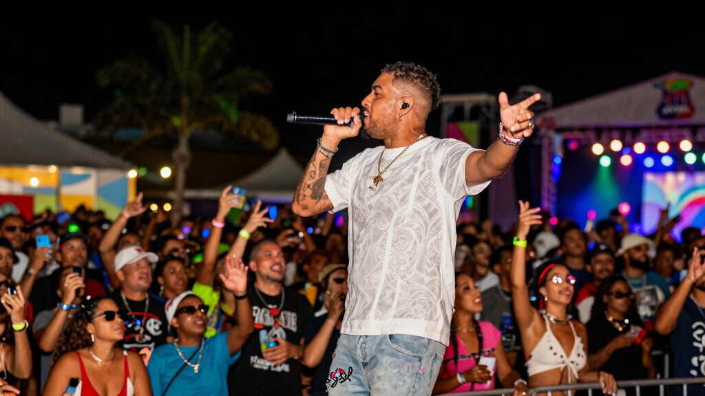 Ozuna performing at a concert