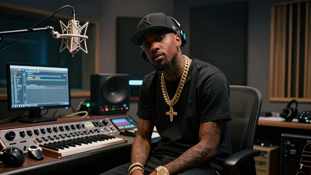 Quavo in the recording studio