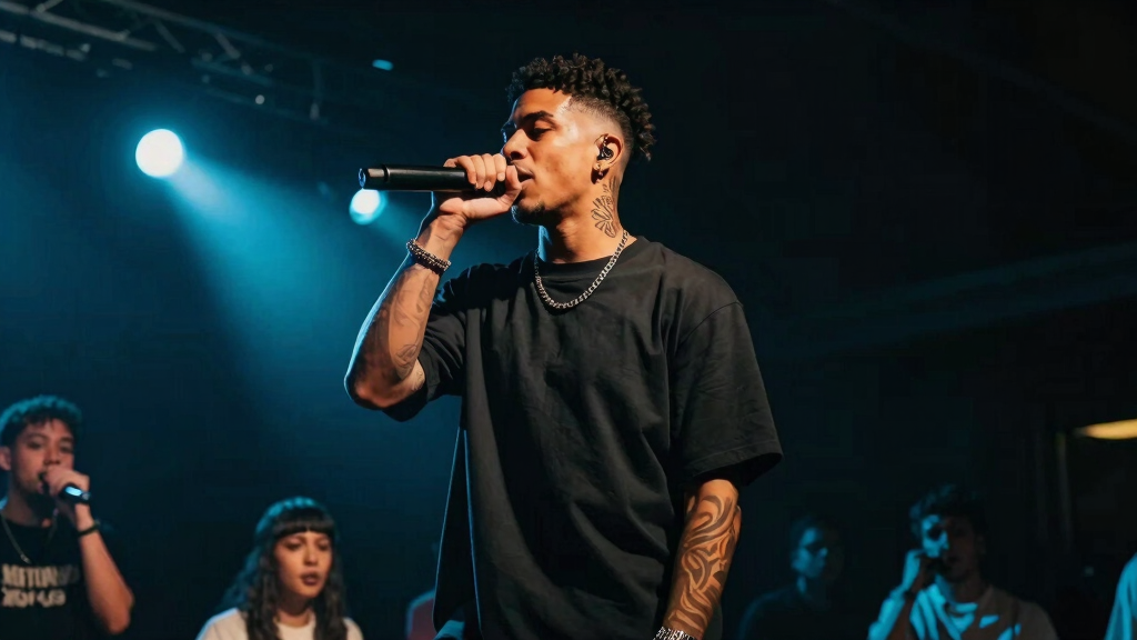 Rod Wave performing on stage