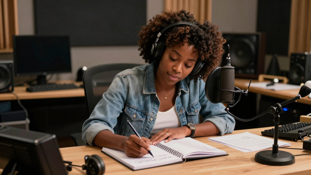 Summer Walker writing songs in the studio