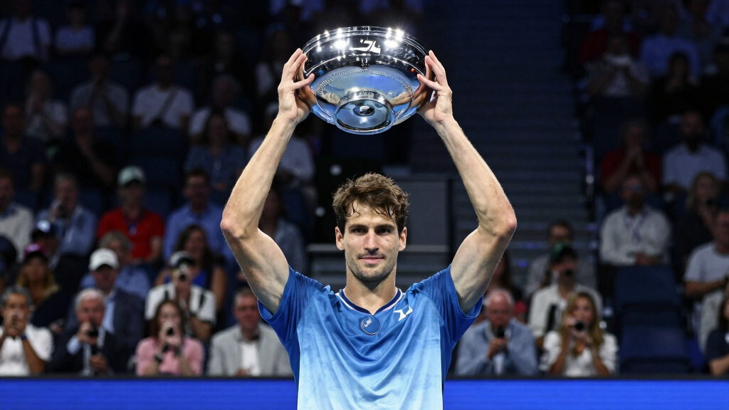 Tommy Paul with ATP trophy