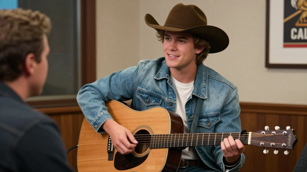Bailey Zimmerman radio interview in casual denim style