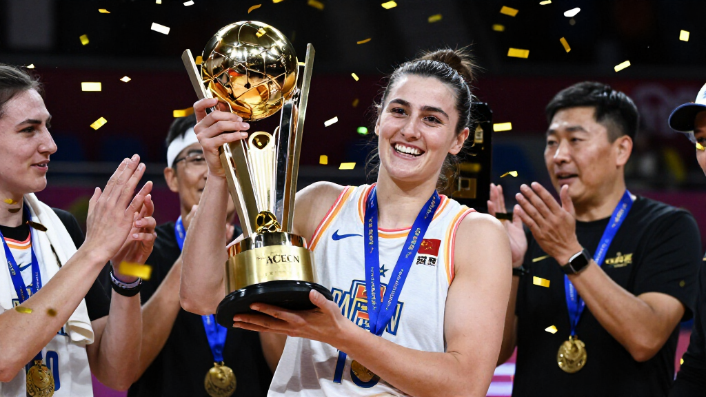 Caitlin Clark celebrating basketball achievements