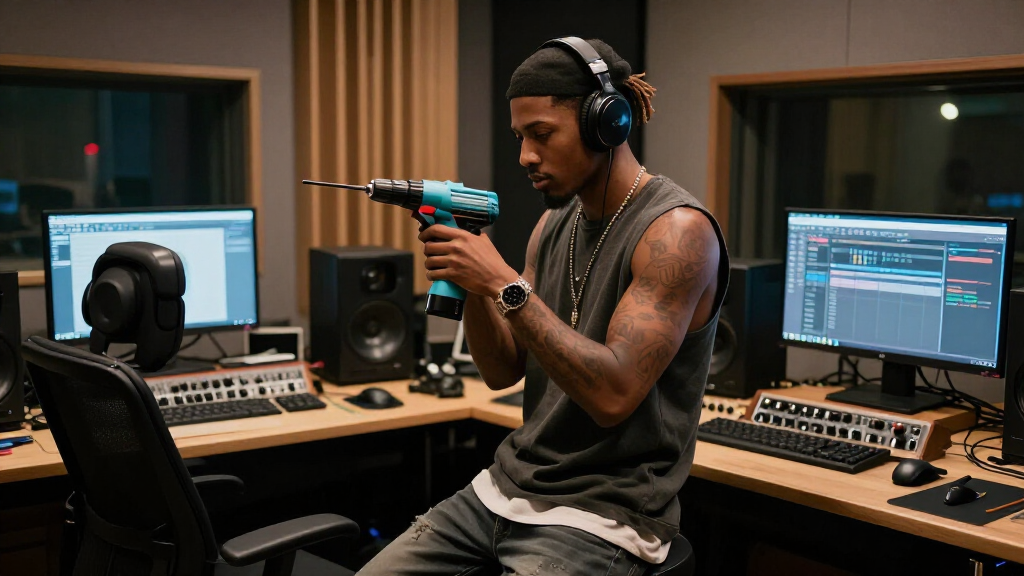 Chief Keef in the recording studio
