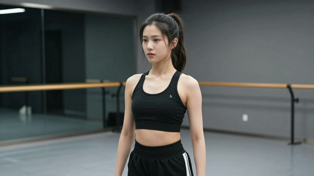 Pop artist in dance rehearsal studio