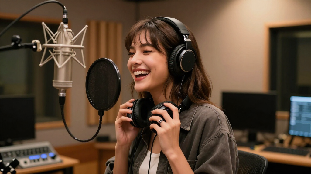 Artist in recording studio