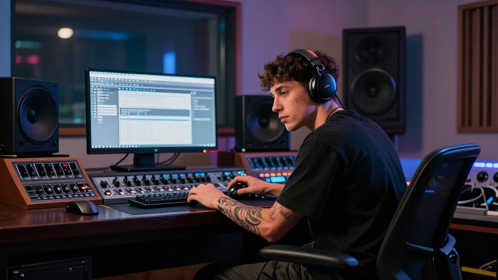 Yeat in the music studio