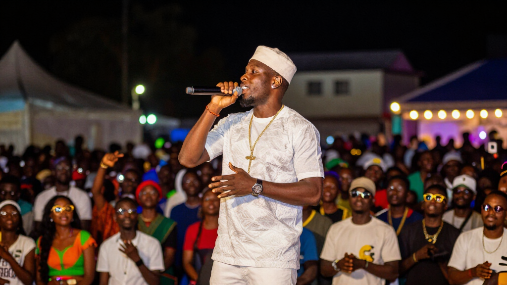 CKay performing live at an outdoor concert festival