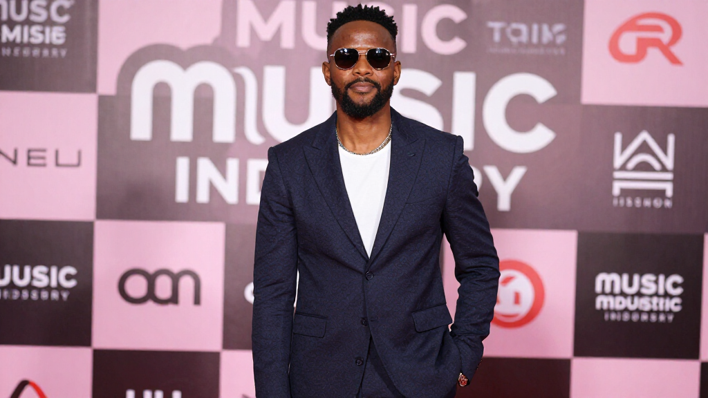 CKay at a music industry event showing his polished personal style