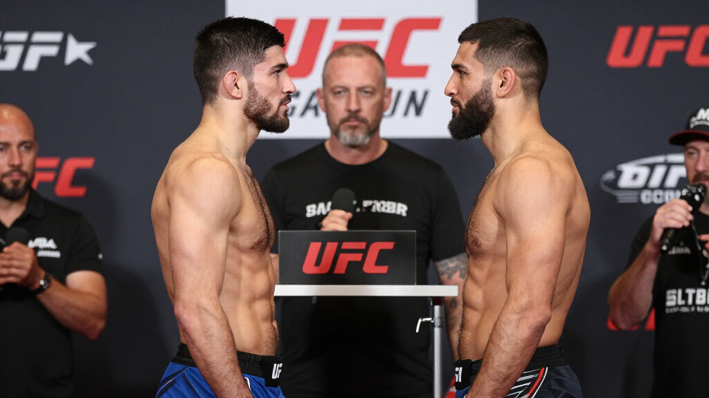 UFC MMA fighter weigh-in professional event