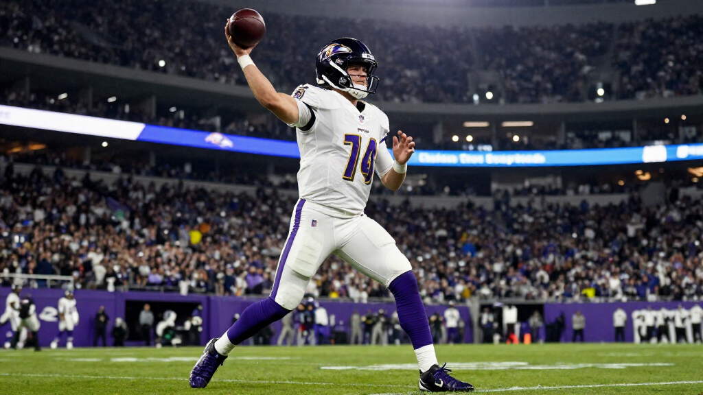 Lamar Jackson Baltimore Ravens quarterback throwing