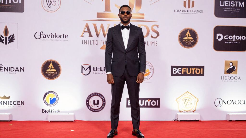 Laycon at a Nigerian entertainment awards ceremony