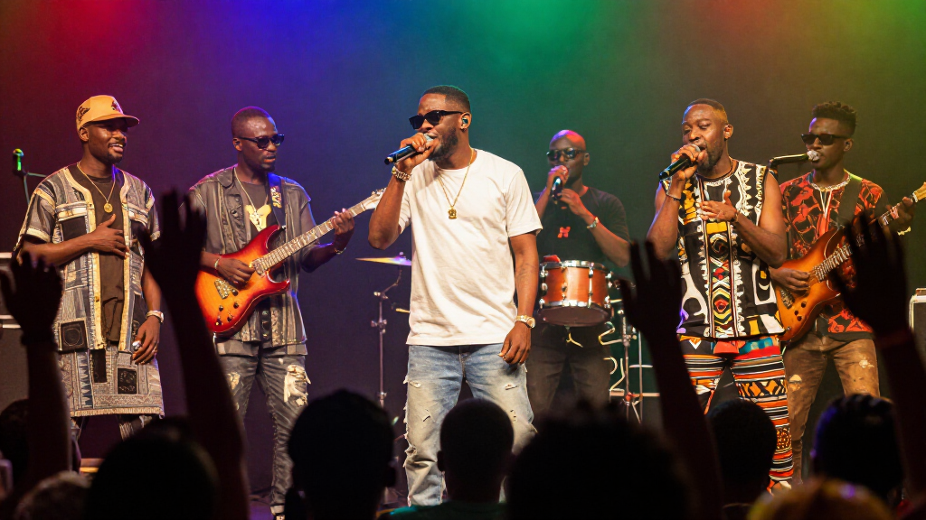Laycon performing at a Nigerian concert