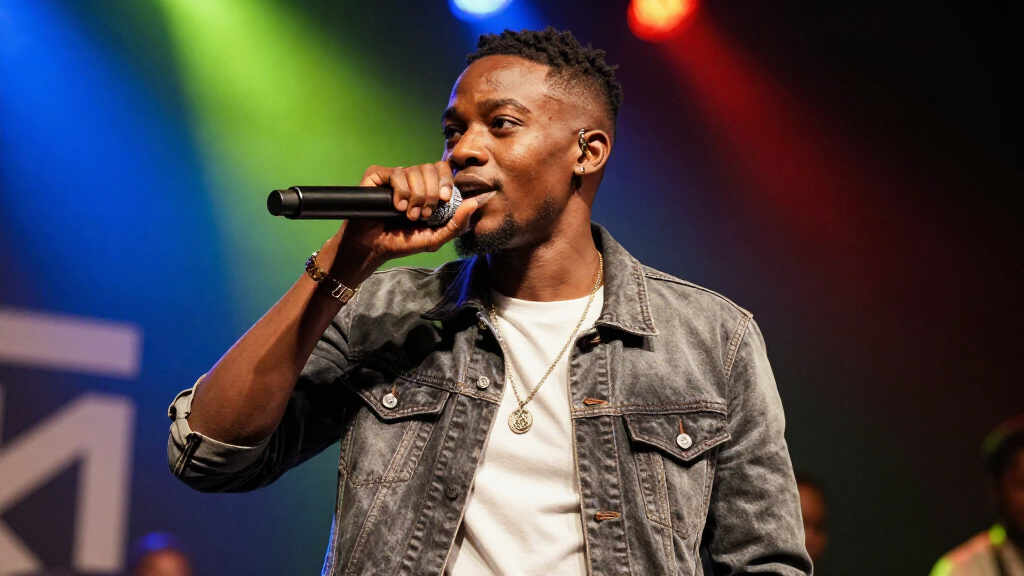 Olamide performing live on stage in Lagos Nigeria