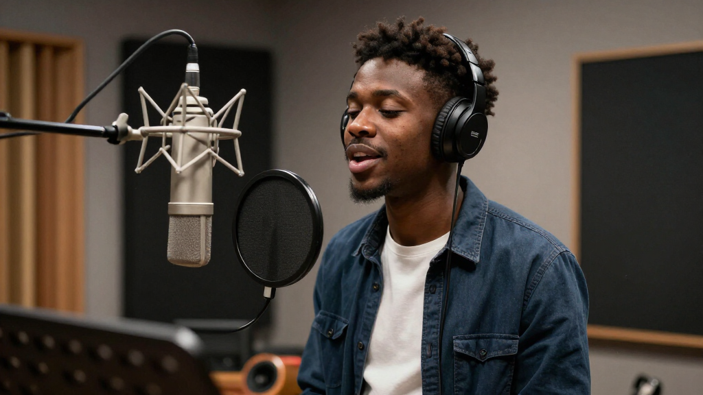Omah Lay in his creative element in the recording studio, where his most personal and impactful music is born