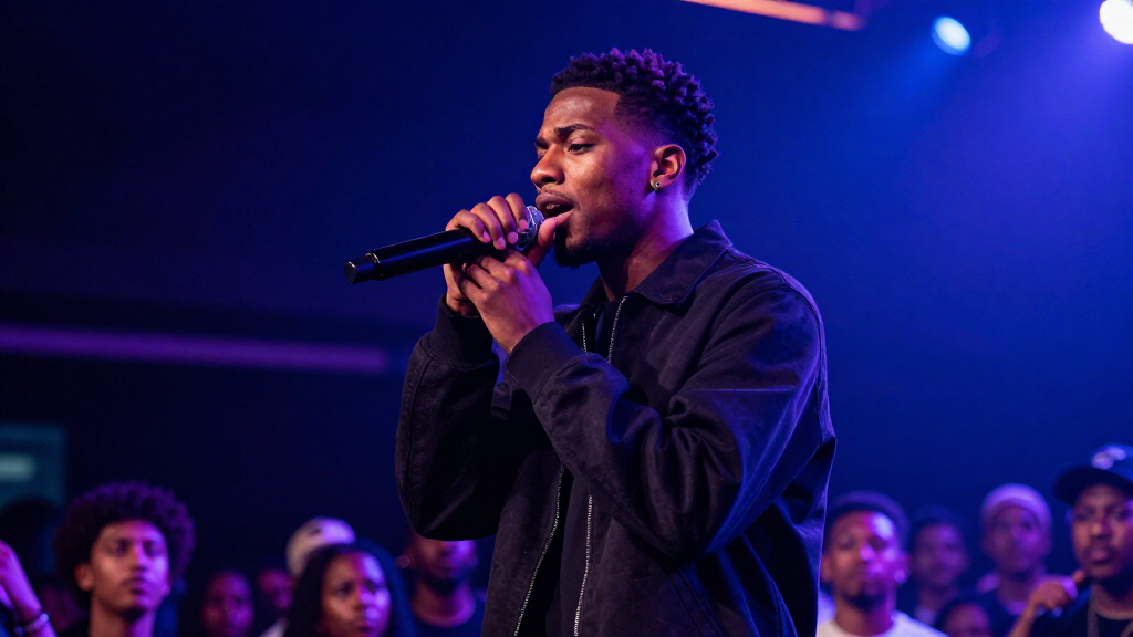 Rod Wave performing on stage at a concert
