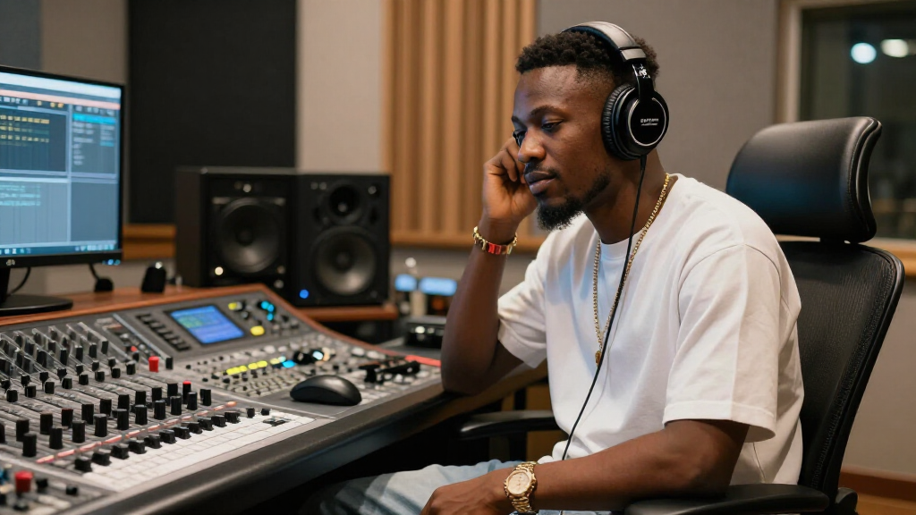 Ruger in a recording studio