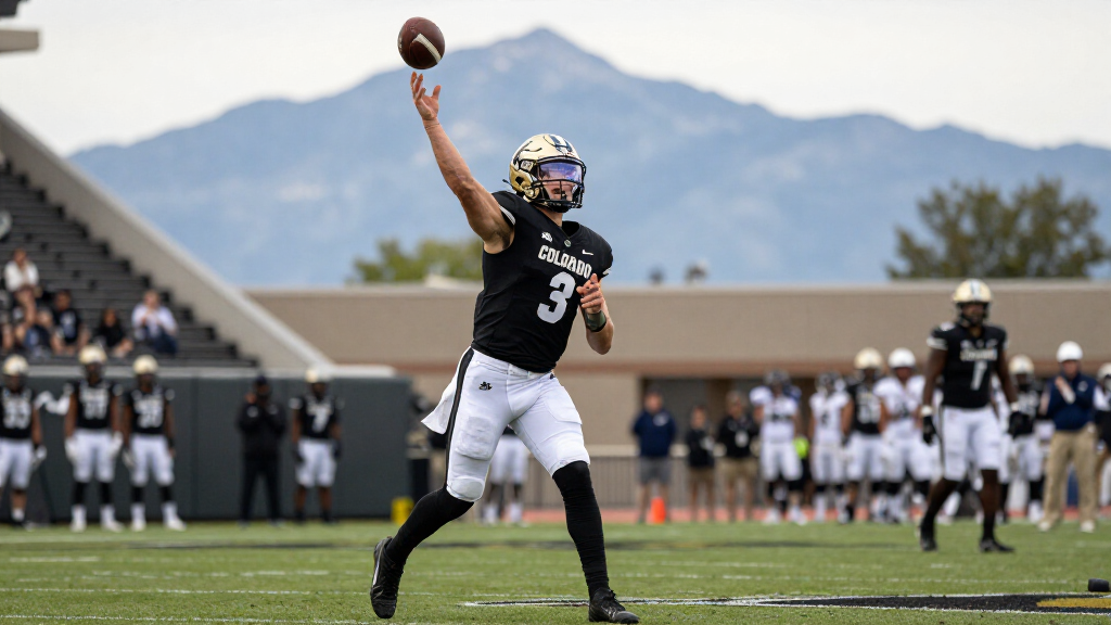 Shedeur Sanders playing quarterback for Colorado Buffaloes